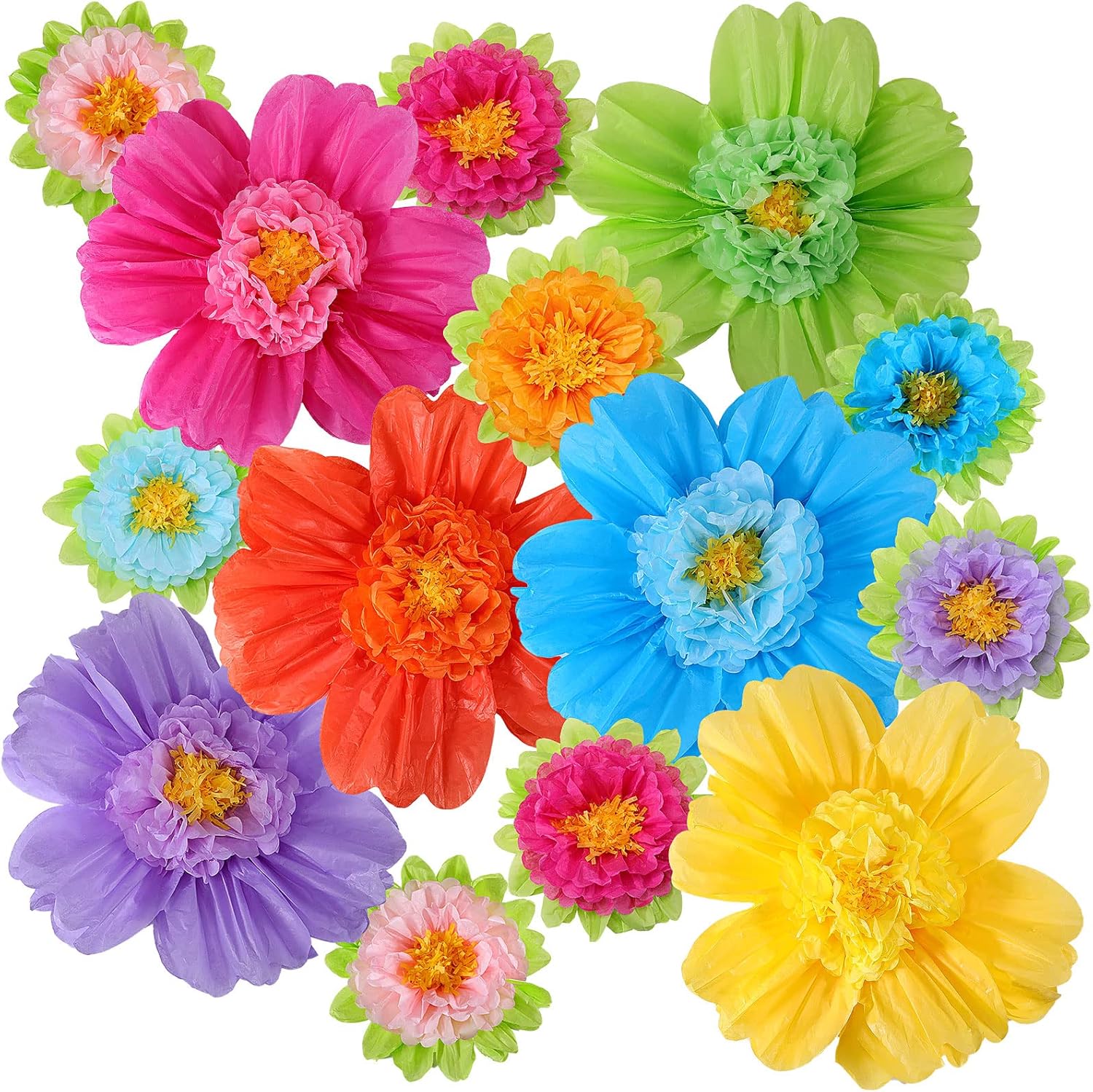 Colorful Tissue Paper Flowers Decorations