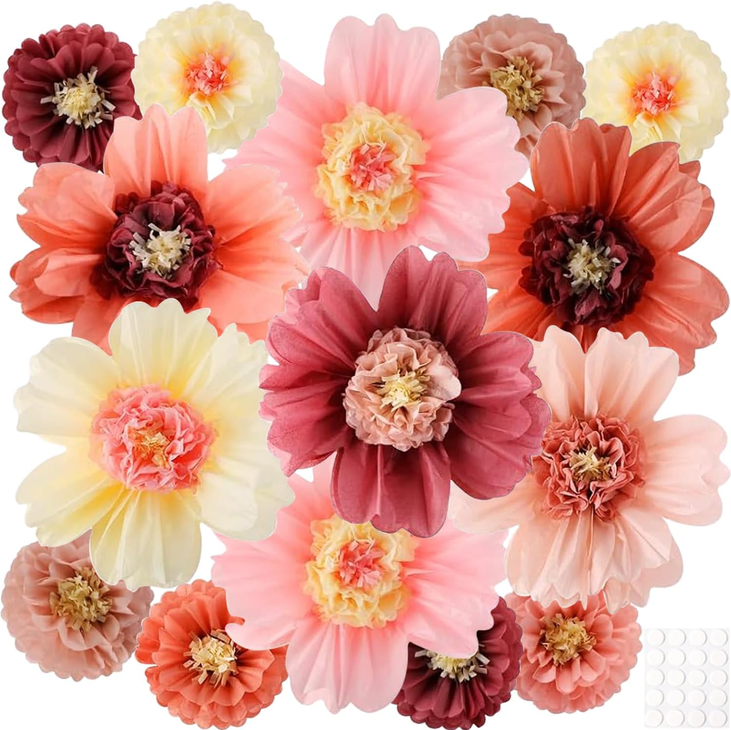 Colorful Tissue Paper Flowers Decorations