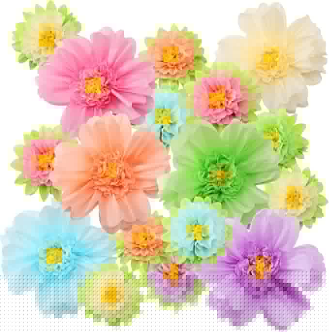 Colorful Tissue Paper Flowers Decorations