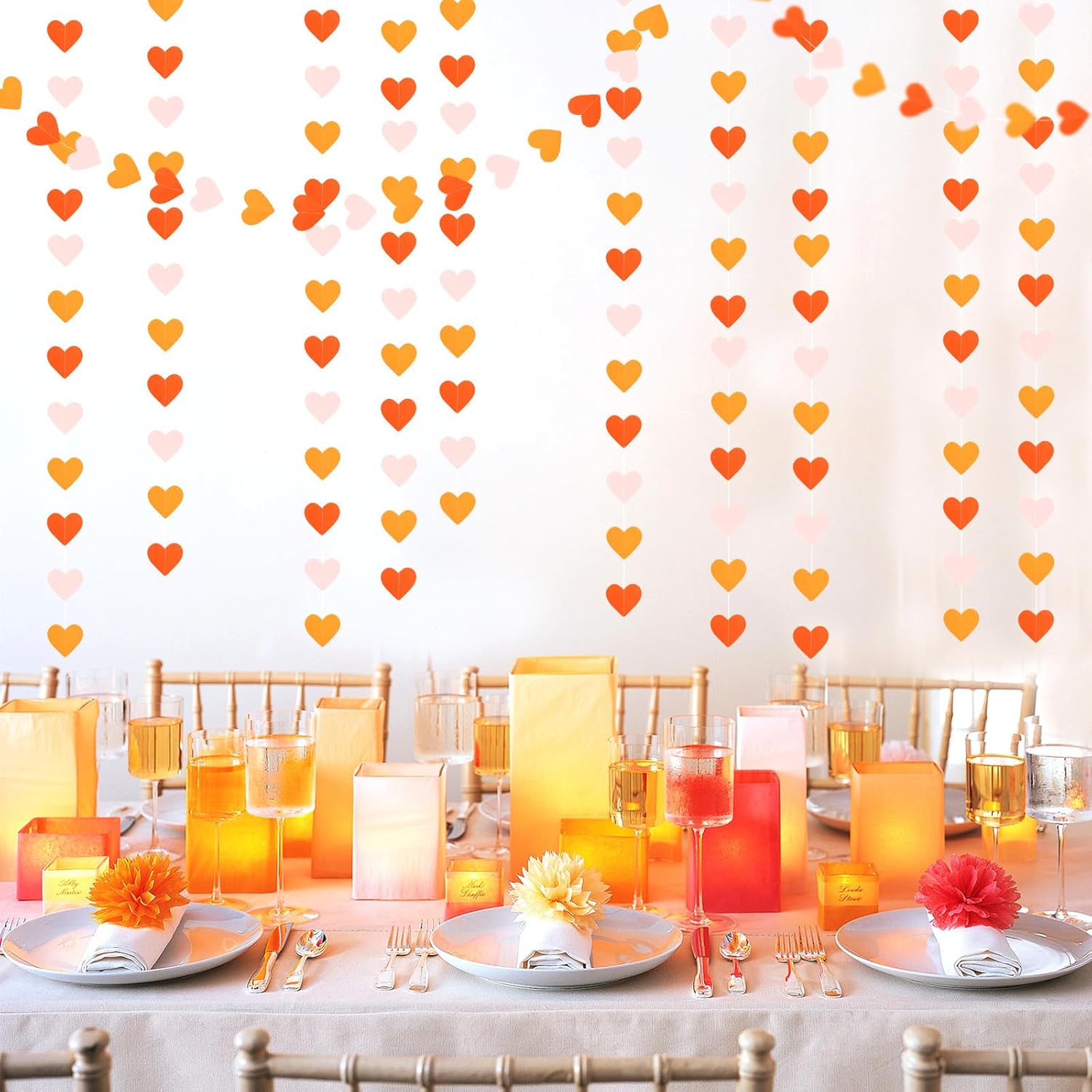 Heart Shape Hanging Decoration Streamers Banner