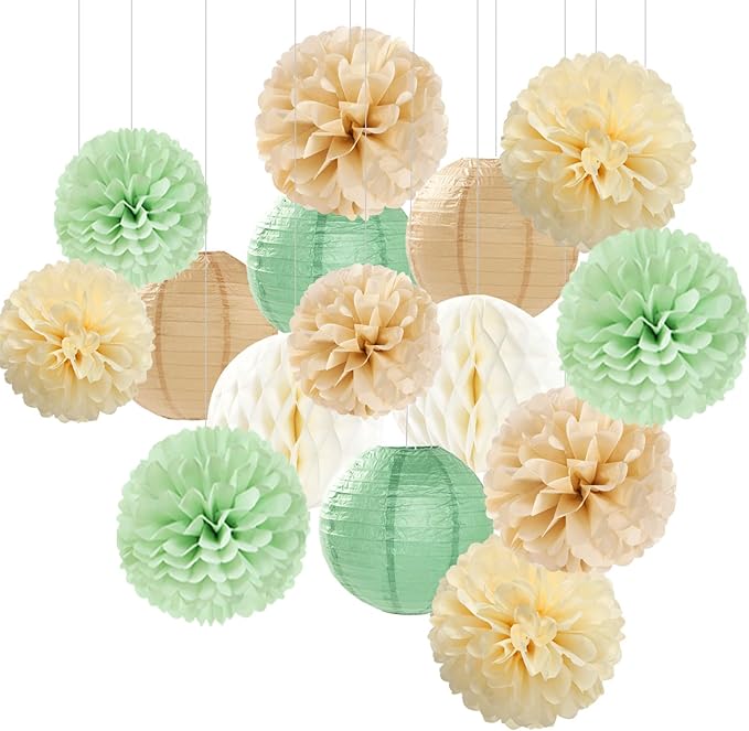 Colorful Paper Flowers Lanterns