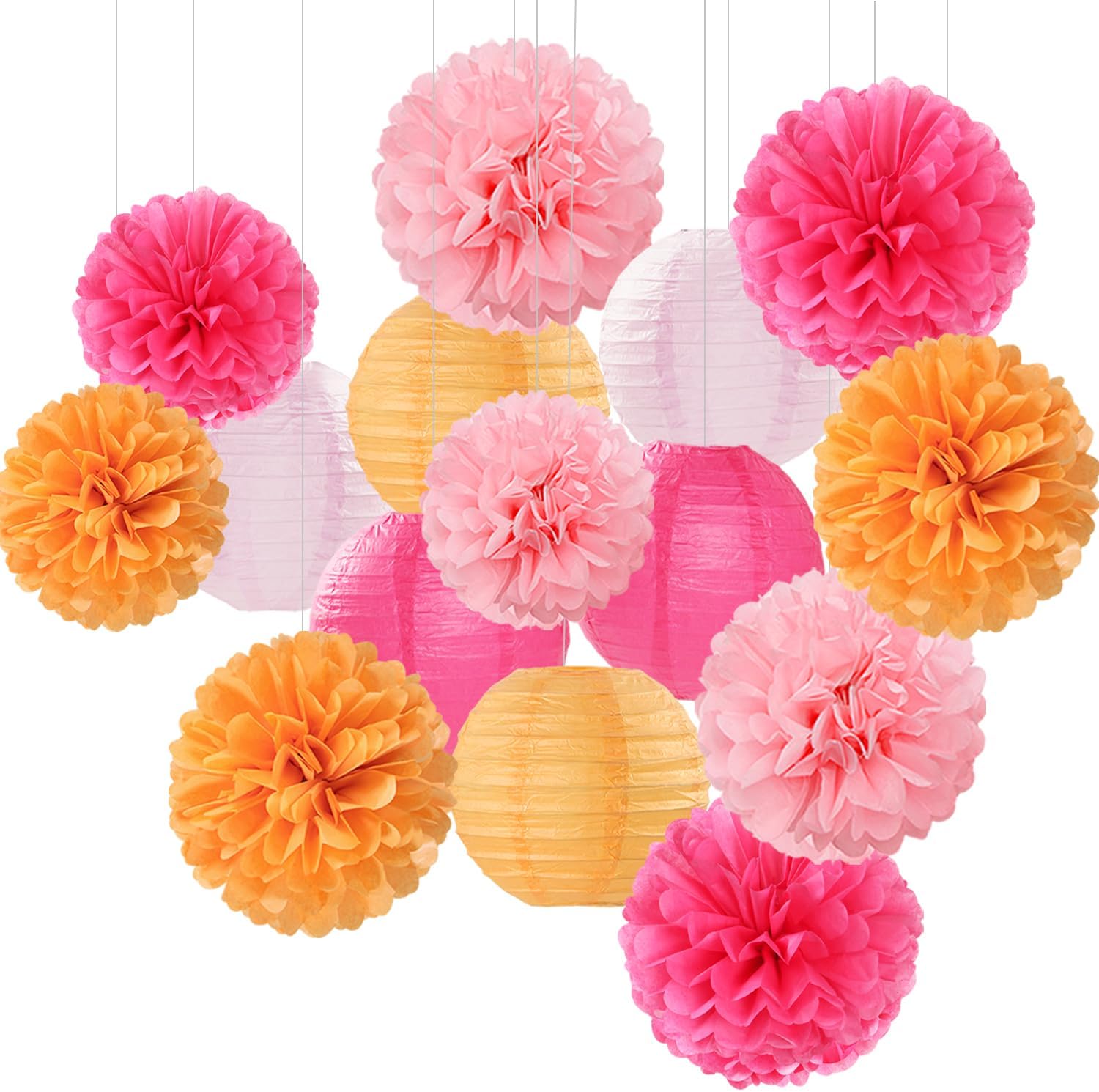 Colorful Paper Flowers Lanterns