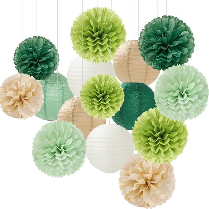 Colorful Paper Flowers Lanterns