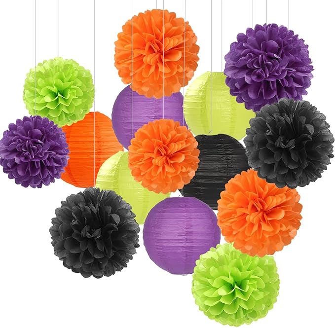 Colorful Paper Flowers Lanterns