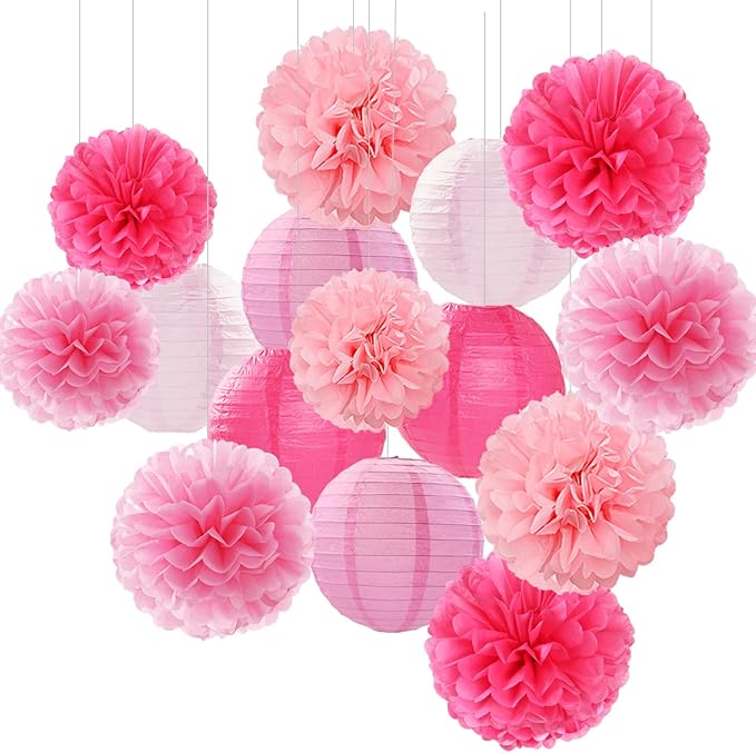 Colorful Paper Flowers Lanterns