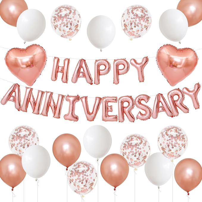 "HAPPY ANNIVERSARY" Foil Balloon Banner
