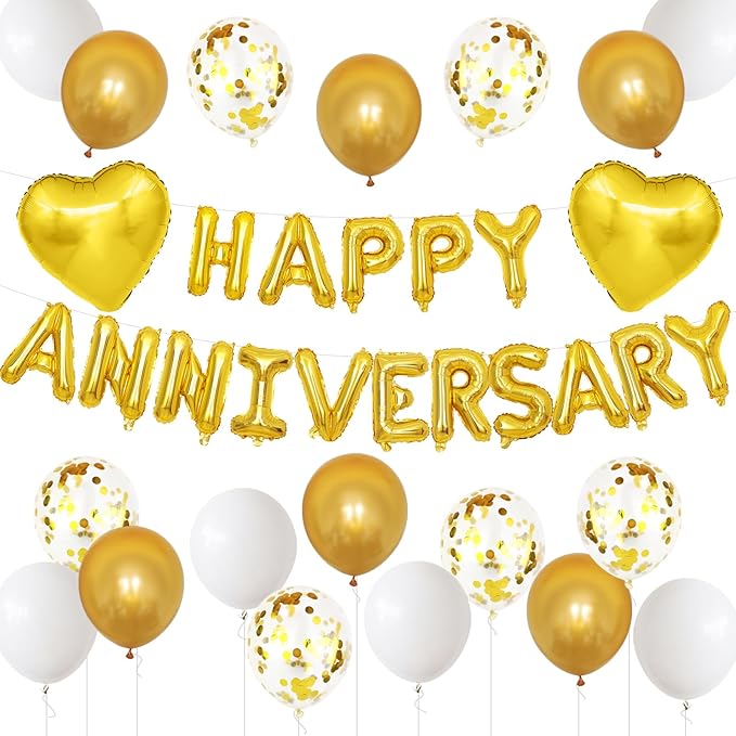"HAPPY ANNIVERSARY" Foil Balloon Banner