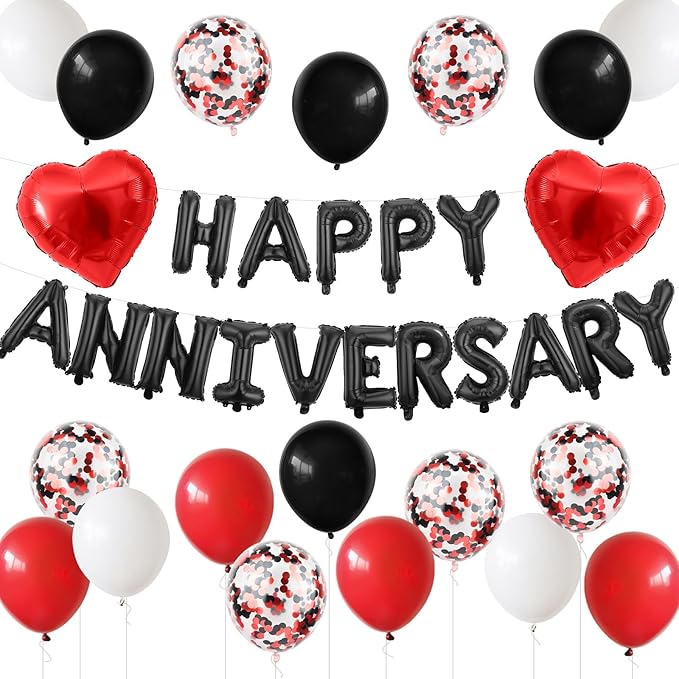 "HAPPY ANNIVERSARY" Foil Balloon Banner