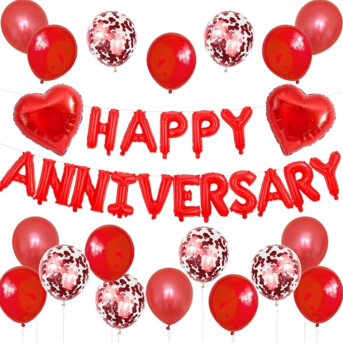 "HAPPY ANNIVERSARY" Foil Balloon Banner