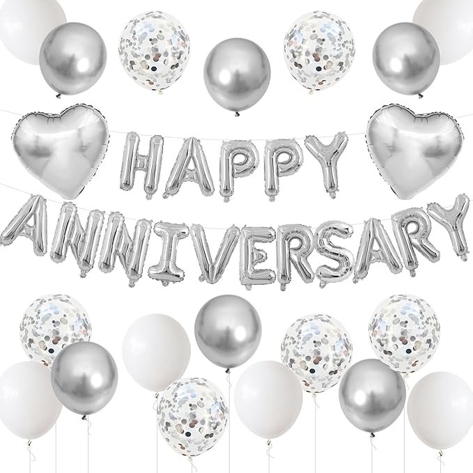 "HAPPY ANNIVERSARY" Foil Balloon Banner