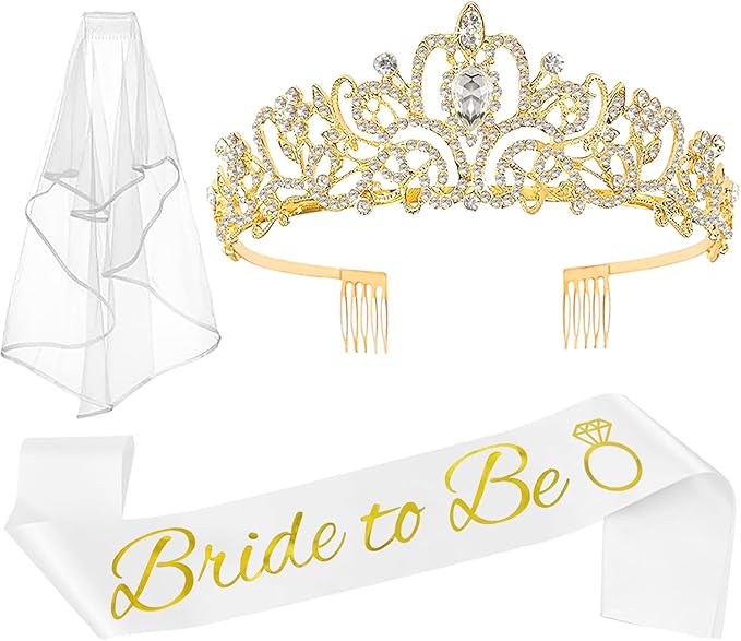Bachelorette Party Crown, Sash & Veil
