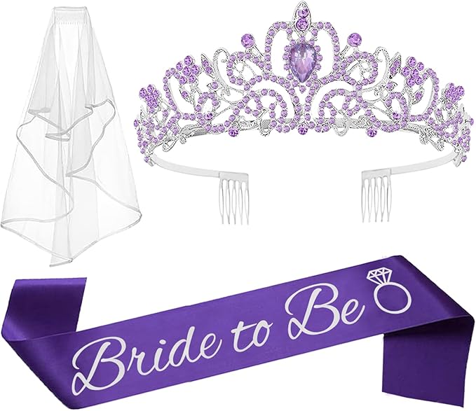 Bachelorette Party Crown, Sash & Veil