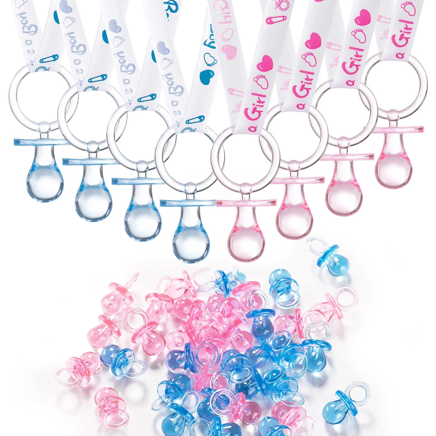 Baby Shower Acrylic Pacifiers Necklace