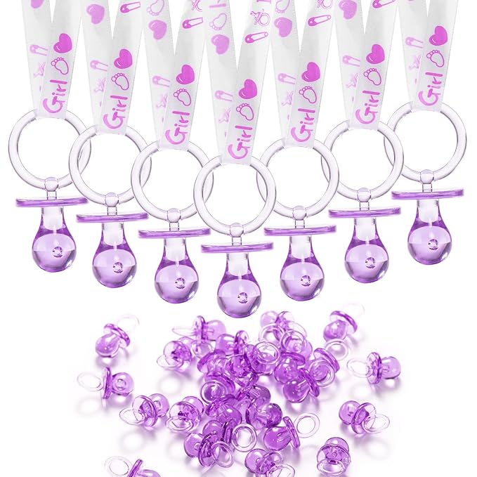 Baby Shower Acrylic Pacifiers Necklace